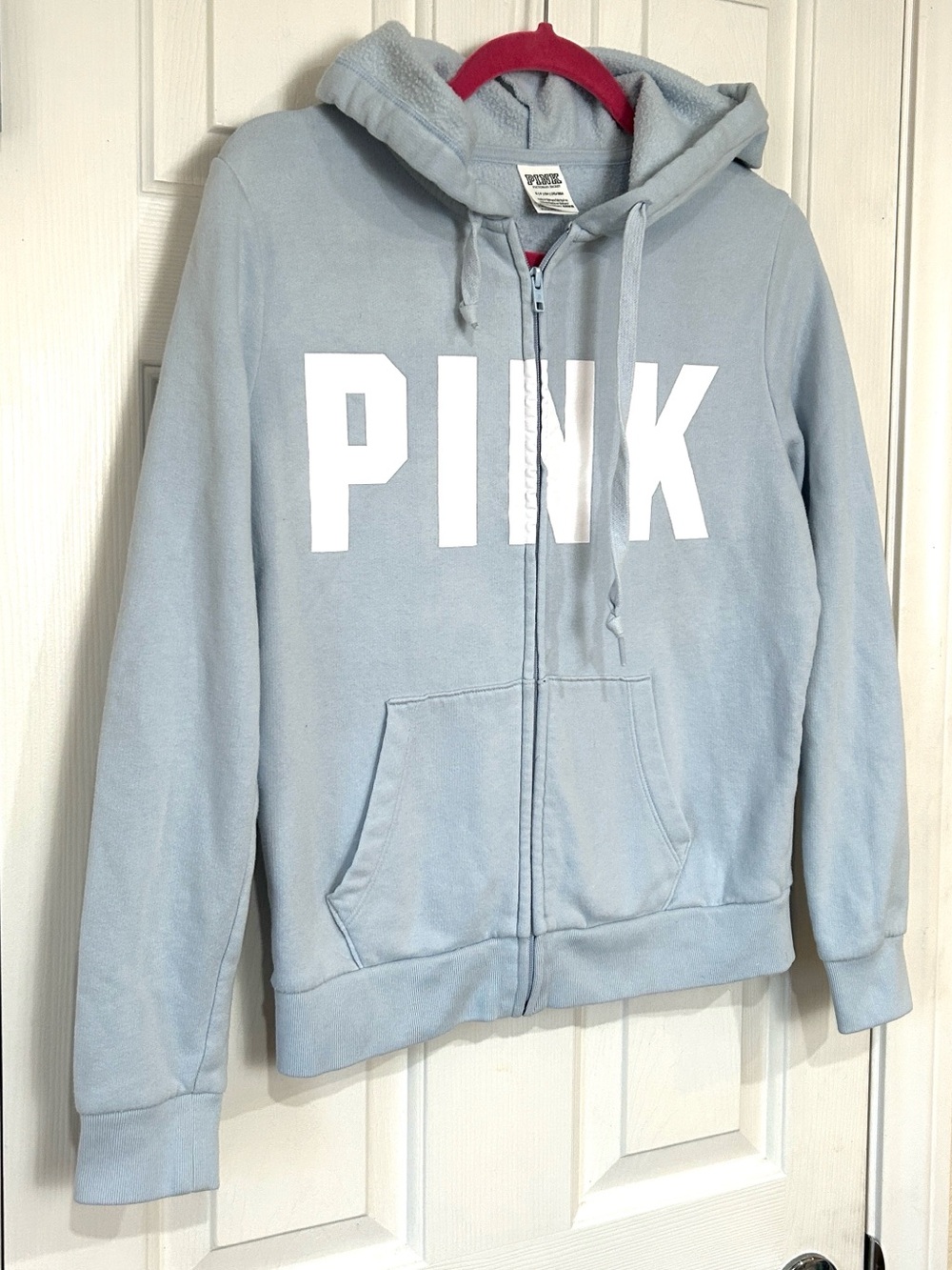 Victoria's Secret PINK Light Blue Full Zip Hoodie Small